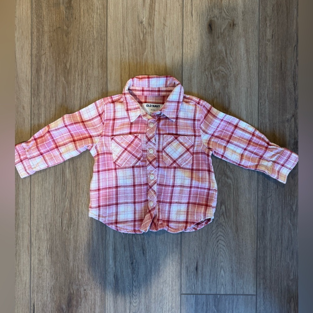 Long-Sleeve Plaid Pocket Shirt for Toddler Girls - 18-24m - Picture 3 of 5